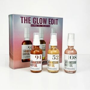 THE GIVE & GLOW Shimmer Oil Trio NWT in Box